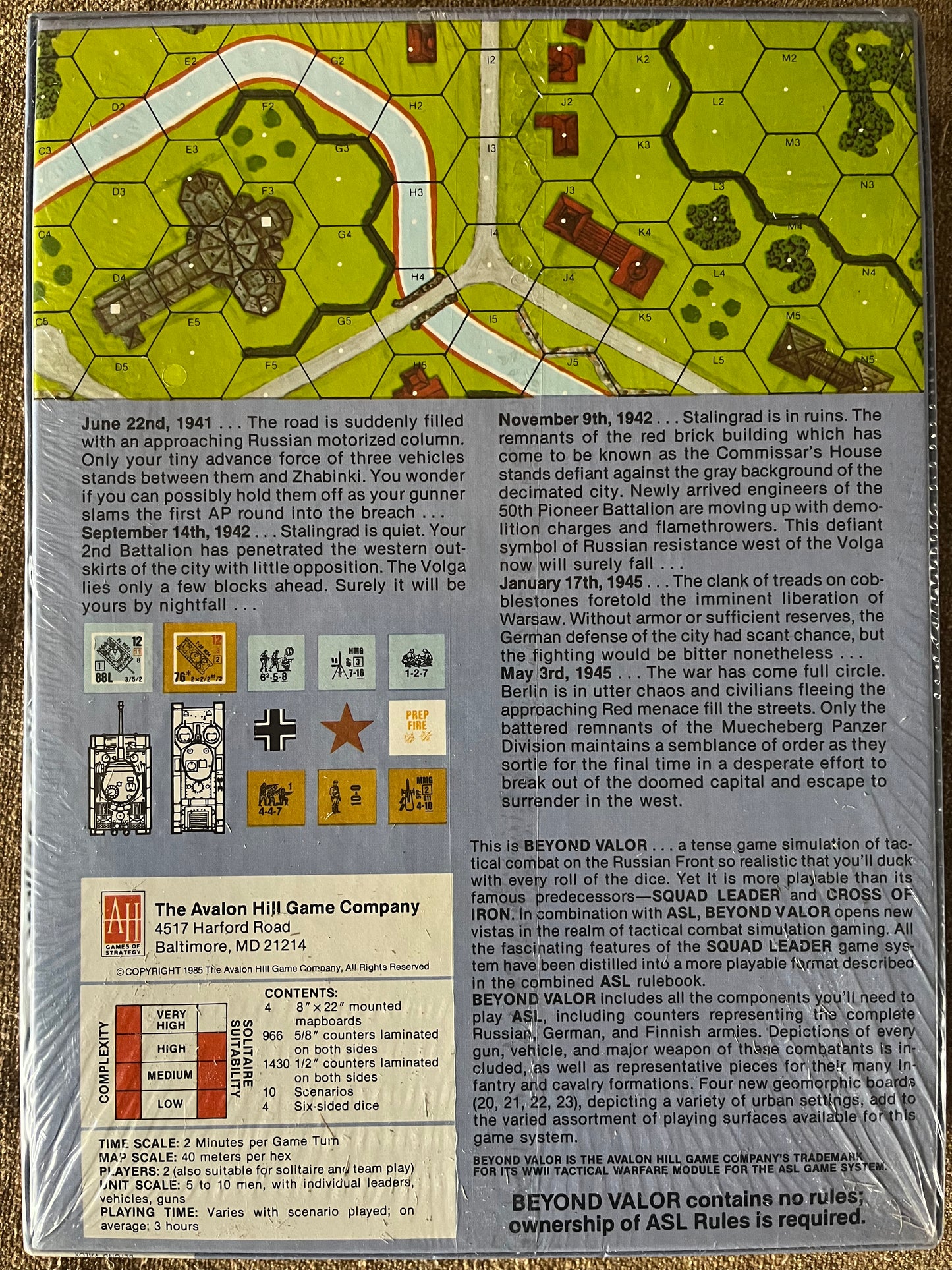 Beyond Valor: ASL Module 1 (1985) Avalon Hill version - brand new